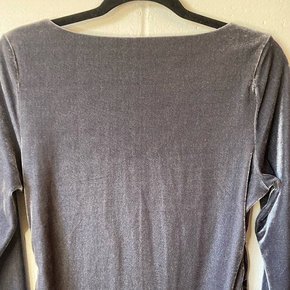 Soft Surroundings Velvety Grey Ruched Long Sleeve Top Size Small - Picture 7 of 9